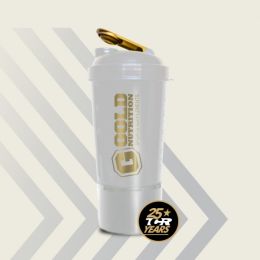 Vaso Shaker Compartimientos Gold Nutrition - Black & White